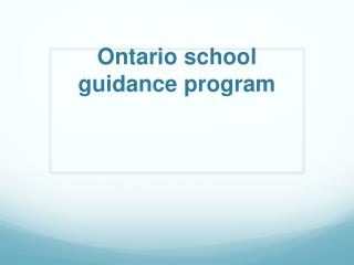 Ontario school guidance program