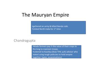 The Mauryan Empire