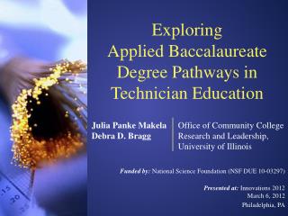 Exploring Applied Baccalaureate Degree Pathways in Technician Education