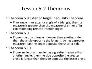 Lesson 5-2 Theorems