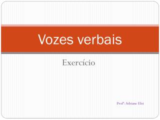 Vozes verbais