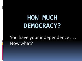 How much democracy?