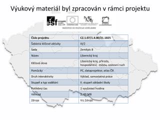 Výukový materiál byl zpracován v rámci projektu