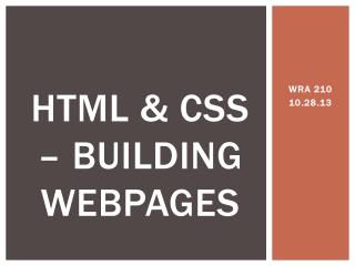 HTML &amp; CSS – Building Webpages