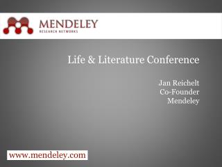 Life &amp; Literature Conference Jan Reichelt Co-Founder Mendeley