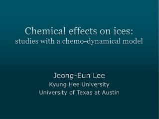 Chemical effects on ices: studies with a chemo-dynamical model