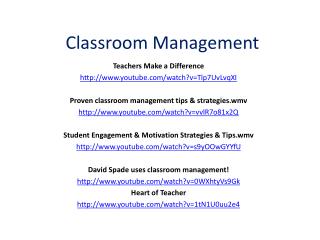 Classroom Management