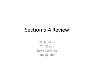 Section 5-4 Review