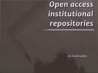 Open access institutional repositories