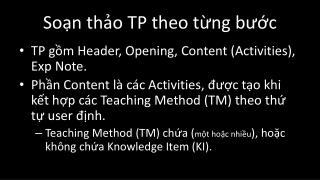 Soạn thảo TP theo từng bước