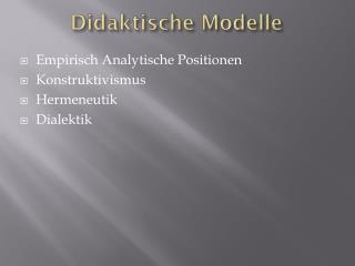 Didaktische Modelle