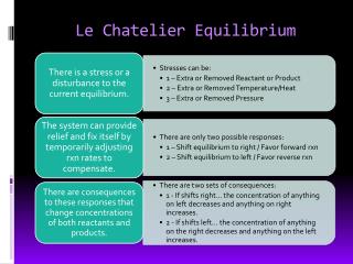 Le Chatelier Equilibrium