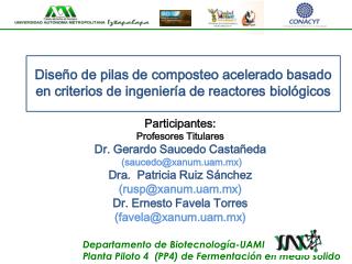 Departamento de Biotecnología-UAMI Planta Piloto 4 (PP4) de Fermentación en medio sólido