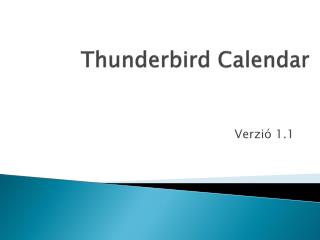 Thunderbird Calendar