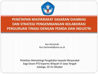 Pelatihan Metodologi Pengabdian kepada Masyarakat