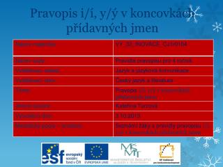 Pravopis i/í, y/ý v koncovkách přídavných jmen