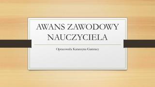 AWANS ZAWODOWY NAUCZYCIELA