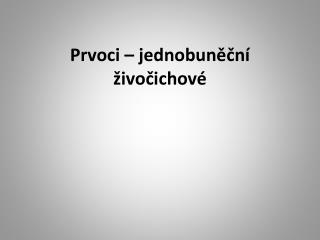 Prvoci – jednobuněční živočichové