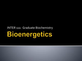 Bioenergetics