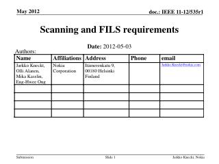Scanning and FILS requirements