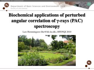 Biochemical applications of perturbed angular correlation of γ -rays (PAC) spectroscopy