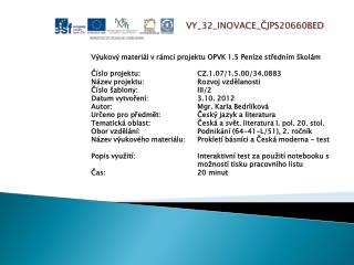 V Y_32_INOVACE_ ČJPS20660BED