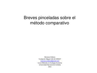 Breves pinceladas sobre el método comparativo