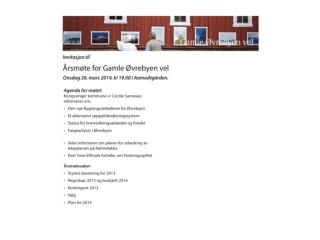 Aktiviteter i velet 2013 Bom på Skjæret Årsmøte 9. april i Aamodtgården Vår dugnad