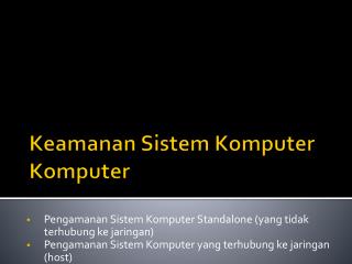 Keamanan Sistem Komputer Komputer