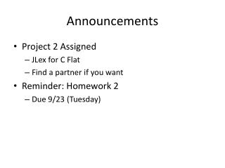 Announcements