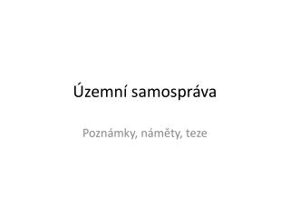 Územní samospráva