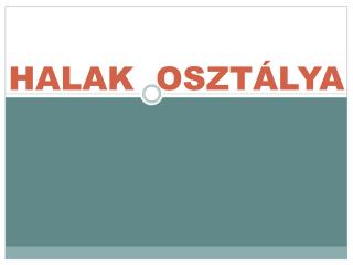 HALAK OSZTÁLYA