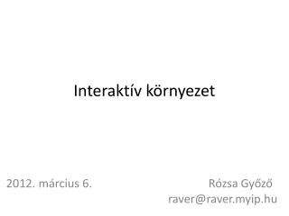 Interaktív környezet