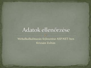 Adatok ellenőrzése