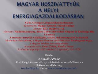 Magyar hőszivattyúk a helyi energiagazdálkodásban
