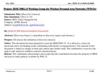 Project: IEEE P802.15 Working Group for Wireless Personal Area Networks (WPANs)