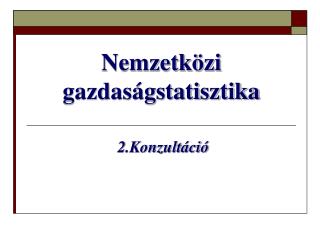 Nemzetközi gazdaságstatisztika