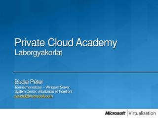 Private Cloud Academy Laborgyakorlat