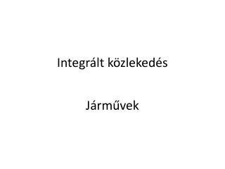 Integrált közlekedés