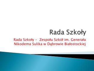 Rada Szkoły