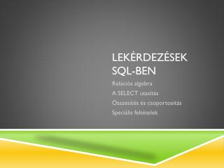 Lekérdezések SQL-ben