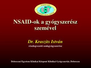 NSAID-ok a gyógyszerész szemével