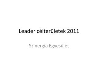 Leader célterületek 2011