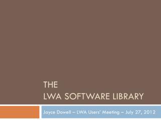 The LWA Software Library