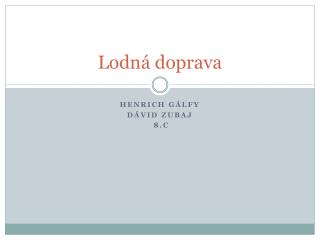 Lodná doprava