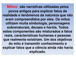 Características dos mitos