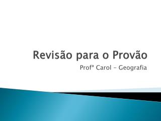 Revisão para o Provão