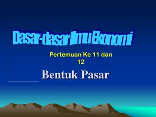 Bentuk Pasar