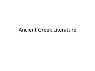 Ancient Greek Literature
