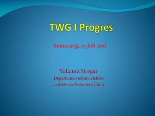 TWG I Progres